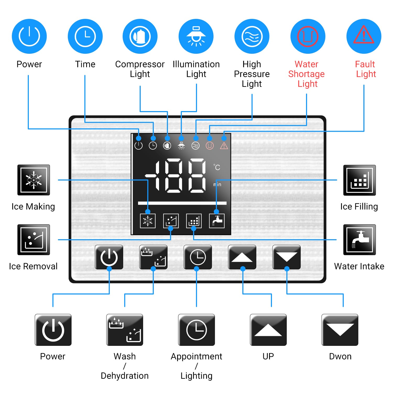 Leevot CIM-1400F Undercounter Ice Maker - Commercial Grade, Air Cooled, Perfect for Bars, Offices, and Coffee Shops