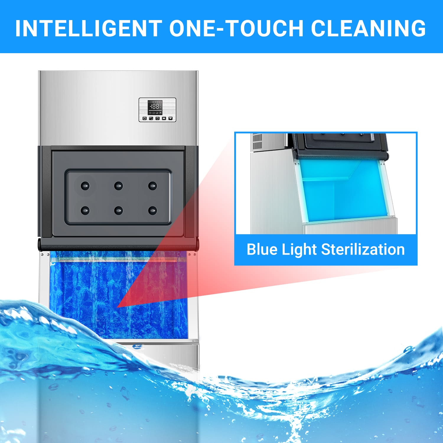 Leevot CIM-2100F Modular Ice Maker Machine - Commercial Grade, Air Cooled, Ideal for Bars, Offices, and Coffee Shops