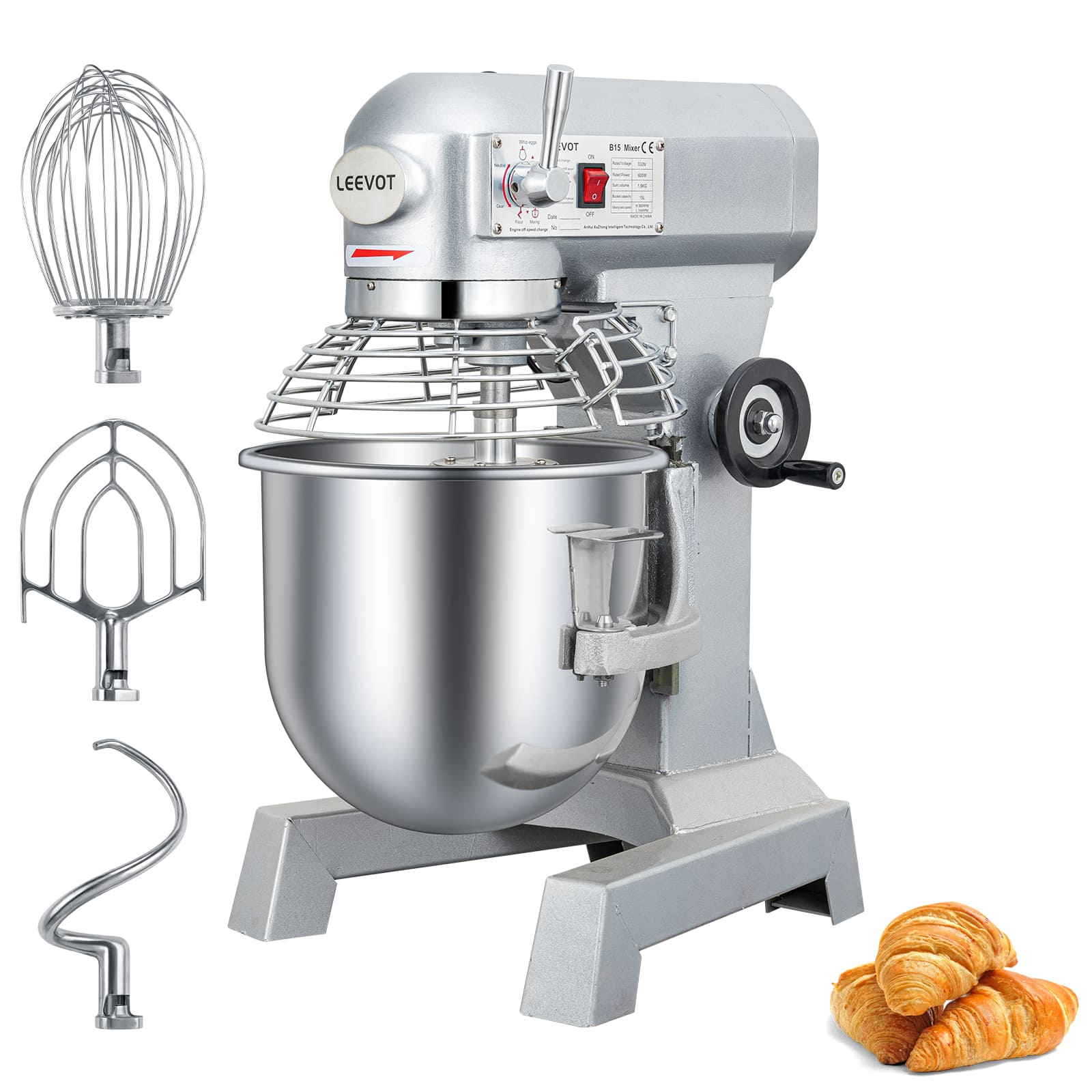 Leevot durable 15L Stand Mixer - Reliable Performance for Bakery and Pizzeria Needs