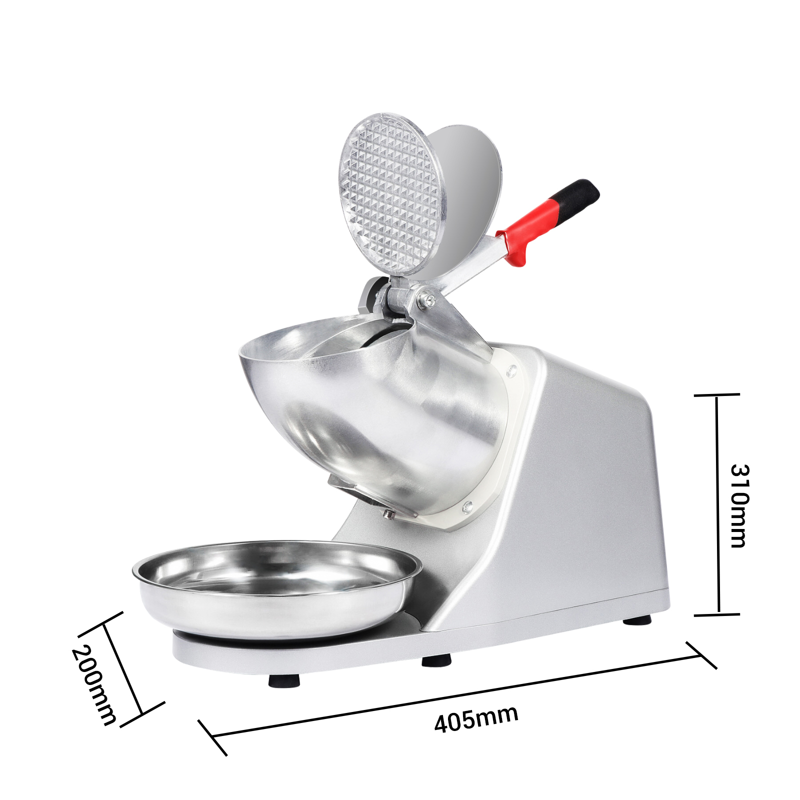 LEEVOT High-Capacity Snow Cone Machine - Ice Crusher 85 kg/h with 2200 RPM Motor, Advanced Safety, and Sturdy Stainless Steel Design