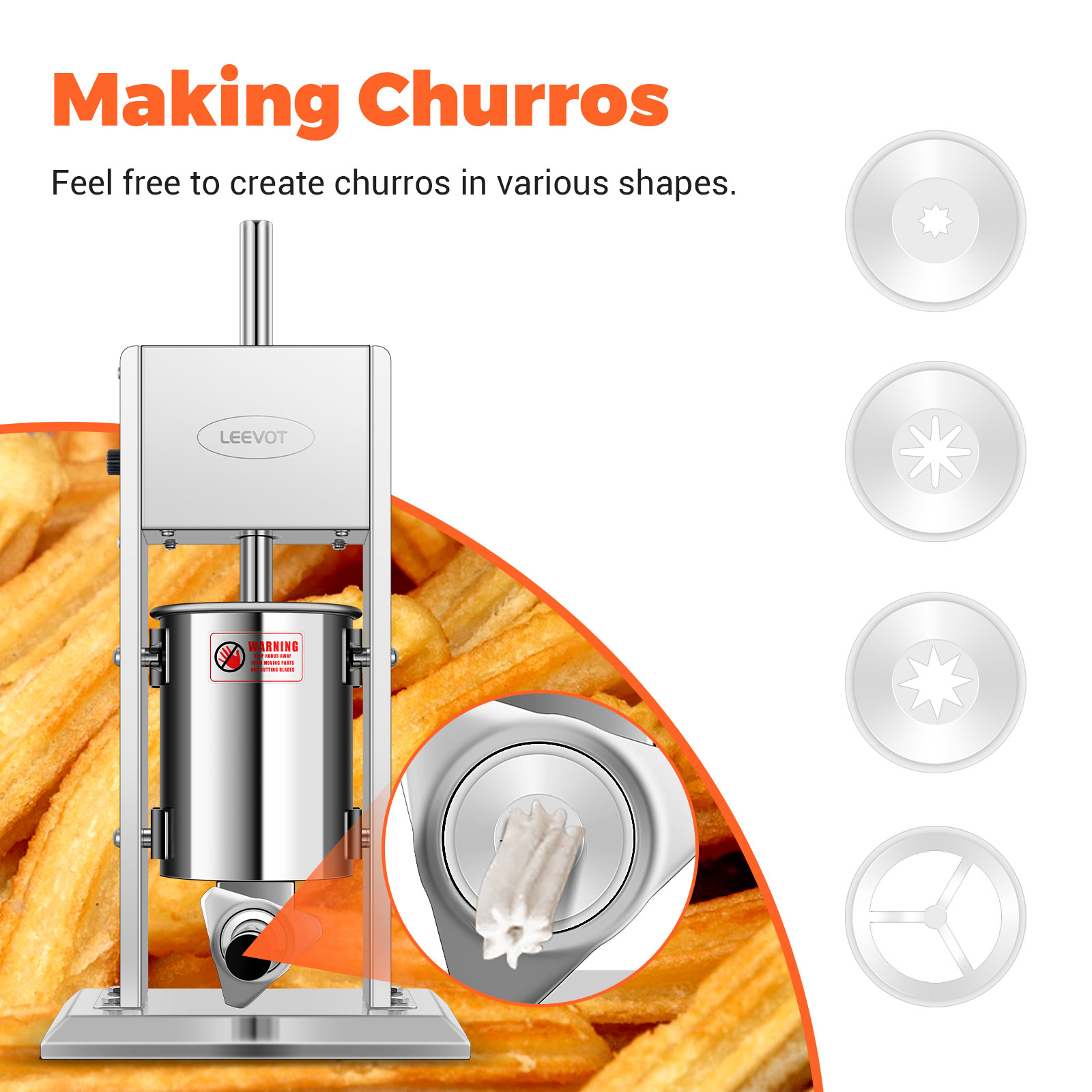 Leevot Electric Sausage Stuffer, 9 Speeds, 10L, Vertical, Stainless Steel with 4 Tubes, Home and Commercial Use